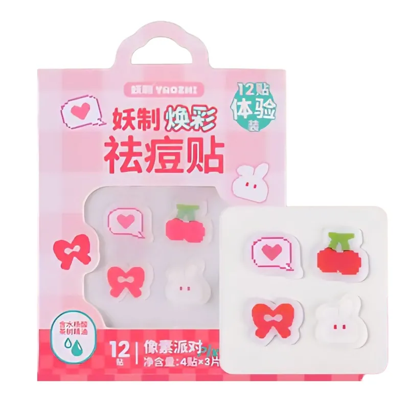Nízká Cena YAOZHI Náplasti na akné Cute Radiance Acne Pimple Patch - Pixel Party (12 nálepek)