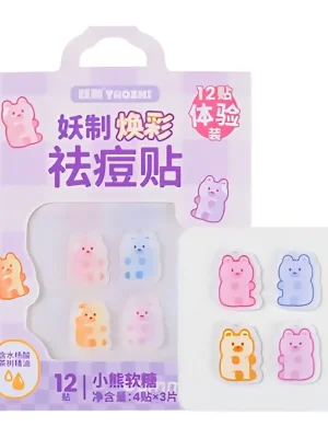 YAOZHI Náplasti na akné Cute Radiance Acne Pimple Patch - Gummy Bear (12 nálepek) Cenově Výhodný