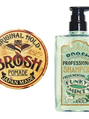 Horká Nabídka Výhodná sada na vlasy BROSH pomáda Original 120 ml + šampon Funky minty 400 ml