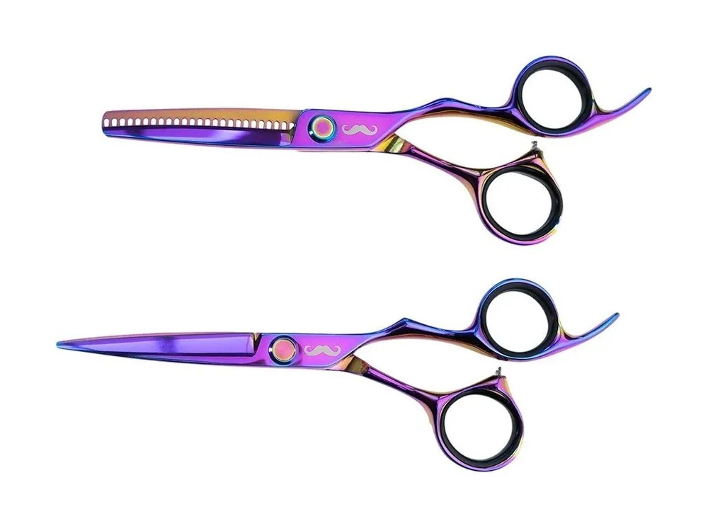 Set kadeřnických nůžek MR. MUSTACHE Rainbow 440c 5,5 Horká Nabídka