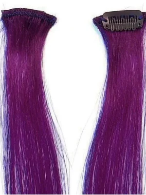 SIMPLY PERFECT Trendy 4ks - Vlasy na prodloužení Human Hair 47cm na sponě - Purple Tovární Cena