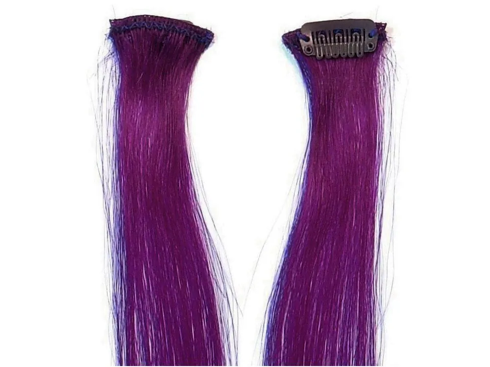 SIMPLY PERFECT Trendy 4ks - Vlasy na prodloužení Human Hair 47cm na sponě - Purple Tovární Cena