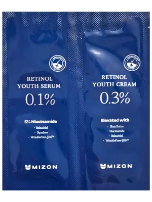 Výhodná Nabídka MIZON Retinol Youth Serum 0.1% Face Serum + MIZON Retinol Youth Cream 0.3% Cream VZORKY