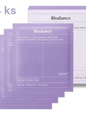 Výhodná Nabídka BIODANCE Hydrogelová pleťová maska Rejuvenating Caviar PDRN Real Deep Mask (4ks)