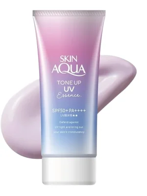ROHTO MENTHOLATUM Tónovací opalovací esence Skin Aqua Tone Up UV Essence SPF50+ PA++++ Lavender (80 g) Cenově Výhodný