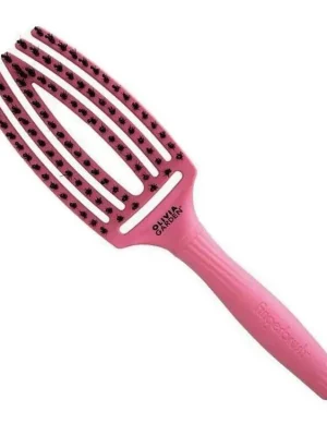OLIVIA GARDEN FB1PC-HP Fingerbrush Combo Medium Hot Pink - Profesionální kartáč s kančími štětinami Víkendová Akce