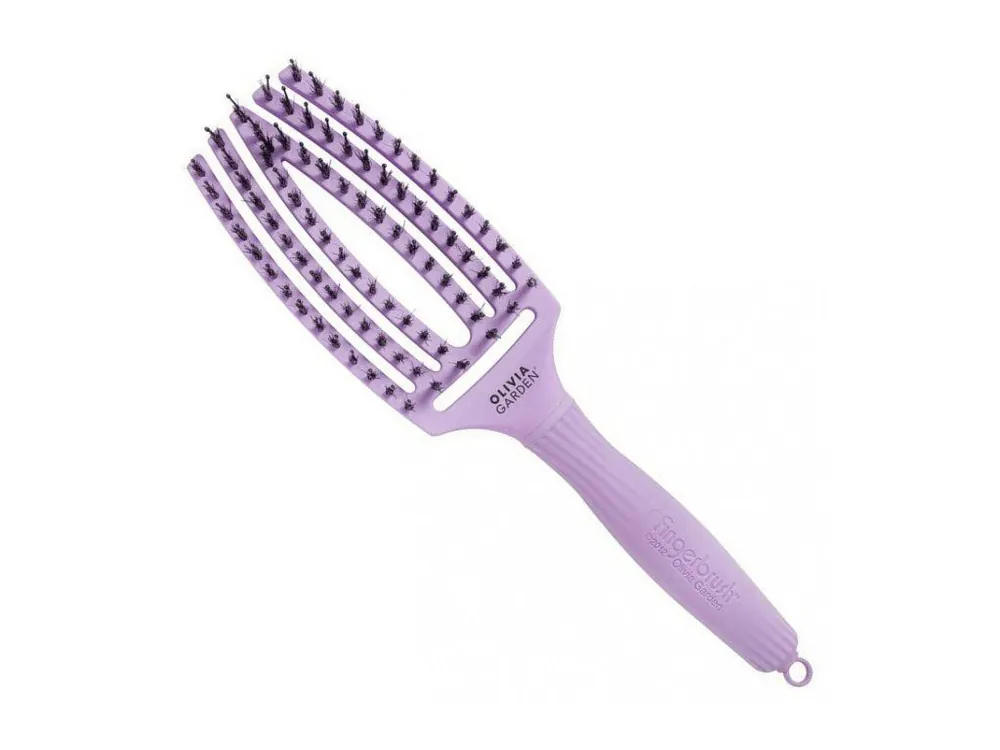 Originální OLIVIA GARDEN FB1PC-LAV Fingerbrush Combo Medium Lavander - Profesionální kartáč s kančími štětinami