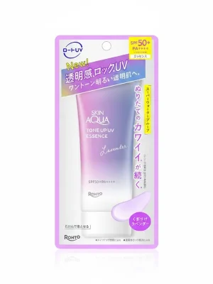 ROHTO MENTHOLATUM Tónovací opalovací esence Skin Aqua Tone Up UV Essence SPF50+ PA++++ Lavender (70 g) Horká Nabídka