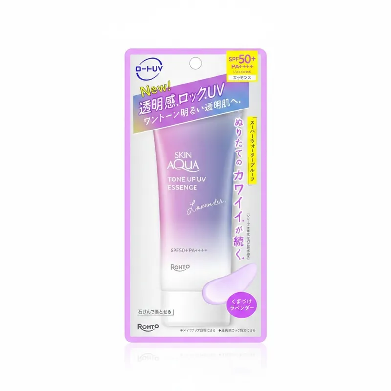 ROHTO MENTHOLATUM Tónovací opalovací esence Skin Aqua Tone Up UV Essence SPF50+ PA++++ Lavender (70 g) Horká Nabídka
