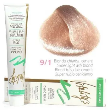 VITALITYS Green Krémová barva na vlasy - Nejsvětlejší popelavá blond 9-1 Doprava Zdarma