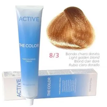 ACTIVE The Color Permanentní krémová barva na vlasy - Světle zlatá blond 8-3 Výprodej