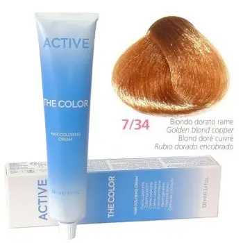 ACTIVE The Color Permanentní krémová barva na vlasy - Zlatá blond měděná 7-34 Bezpečná Platba