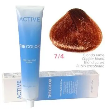 ACTIVE The Color Permanentní krémová barva na vlasy - Měděná blond 7-4 Horká Nabídka
