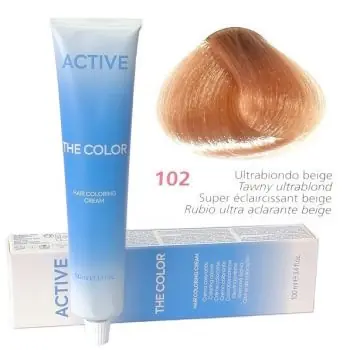 ACTIVE The Color Permanentní krémová barva na vlasy - Ultra blond béžová 102 Speciální Cena