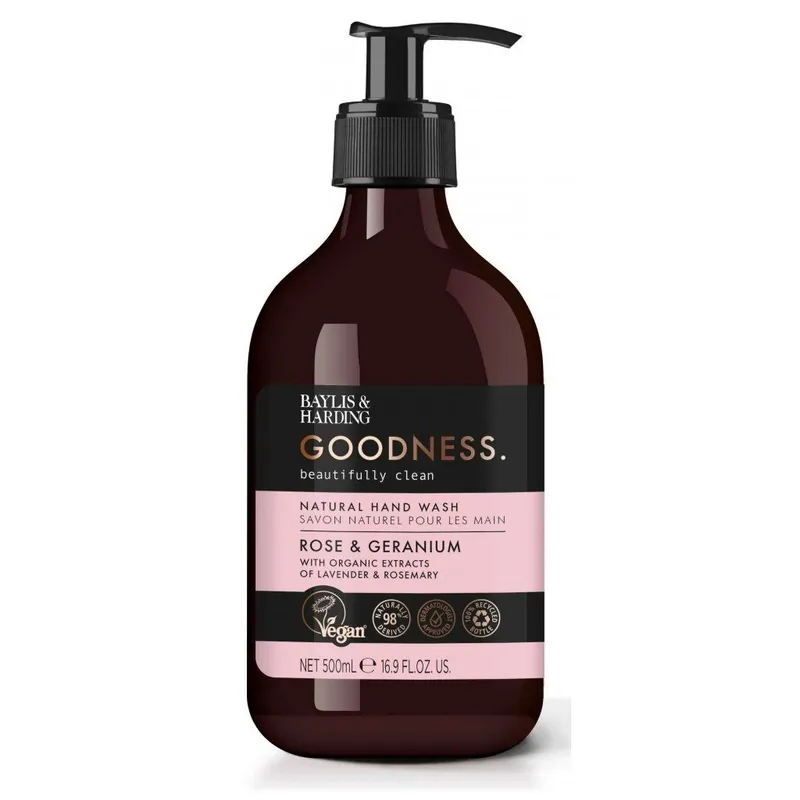Nejlepší Cena Goodness - Růže & GeraniumTekuté mýdlo na ruce, 500 ml