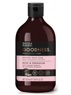 Goodness - Růže & GeraniumPěna do koupele, 500 ml Super Cena