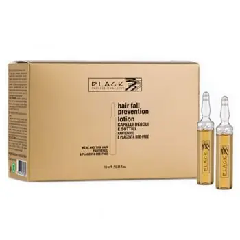 BLACK Hair Lotion Pantenolo Placenta 12x10ml - Vlasové sérum proti vypadávání vlasů s placentou Poslední Šance