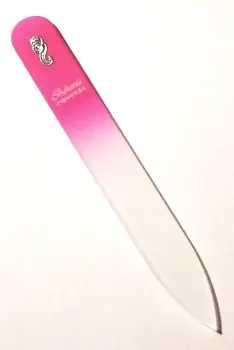 BOHEMIA CRYSTAL Skleněný pilník na nehty s potiskem - 90mm - růžový Oblíbený