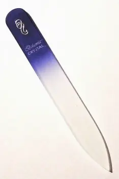 Odeslání Ihned BOHEMIA CRYSTAL Skleněný pilník na nehty s potiskem - 90mm - modrý