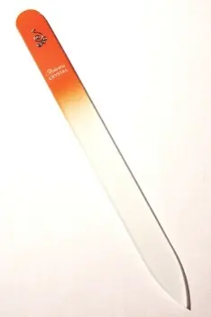 BOHEMIA CRYSTAL Skleněný pilník na nehty s potiskem - 140mm - oranžový Víkendová Akce