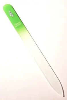 Nejlepší Volba BOHEMIA CRYSTAL Skleněný pilník na nehty s potiskem - 140mm - sv. zelený