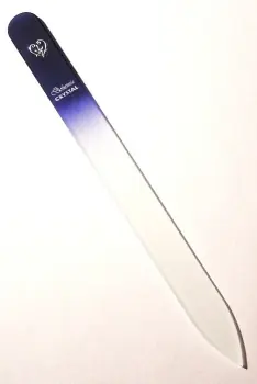 Pouze Dnes BOHEMIA CRYSTAL Skleněný pilník na nehty s potiskem - 140mm - modrý