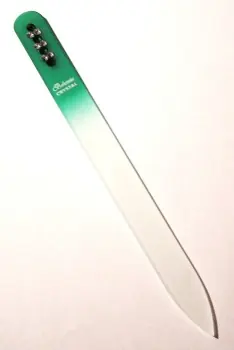 Levný BOHEMIA CRYSTAL Skleněný pilník na nehty Swarovski - 140mm - zelený
