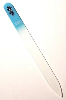 Speciální Cena BOHEMIA CRYSTAL Skleněný pilník na nehty Swarovski - 140mm - sv. modrý