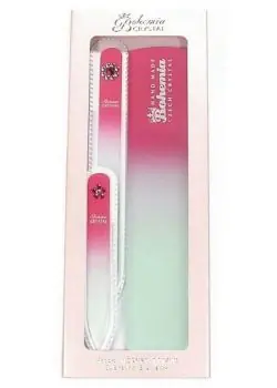 BOHEMIA CRYSTAL Dárková sada skleněných pilníků Swarovski - 90mm, 140mm a na paty - růžová Aktuální