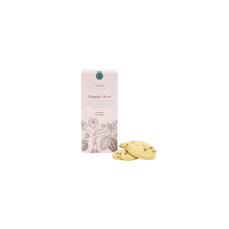 Super Cena Strawberry & White Chocolate BiscuitsSušenky s kousky jahod a bílé čokolády, 200 g