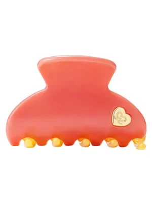 Časově Omezené By Eloise Medium Hair Claw Gold Heart Coral Sunset