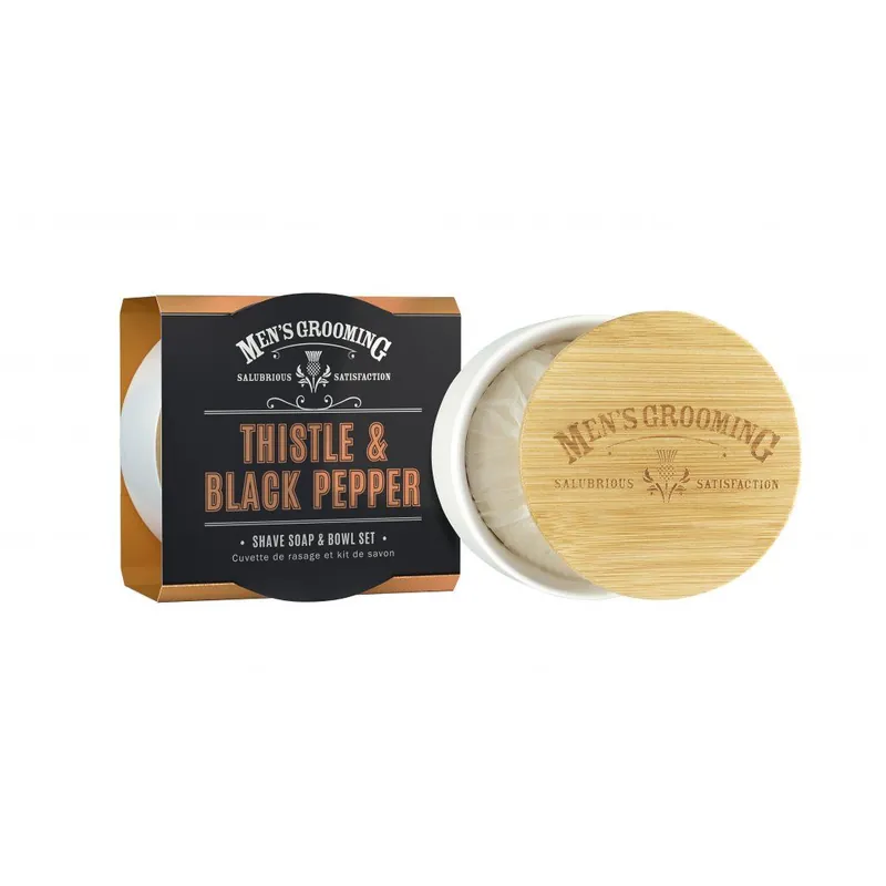 Thistle & Black PepperPánské mýdlo na holení v dóze, 100 g Víkendová Akce