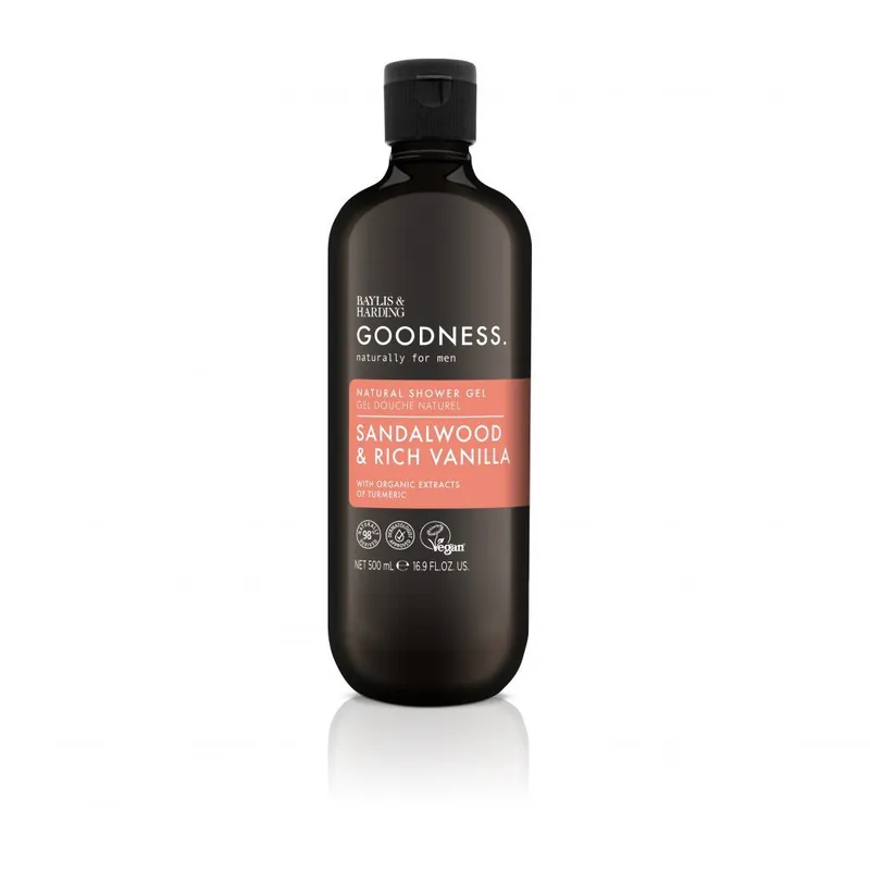 Objednat Nyní Goodness Men - Santalové dřevo & VanilkaPánský sprchový gel, 500 ml