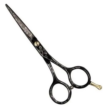 Cenový Hit PRO FEEL JAPAN P5550 Black FLowers profi kadeřnické nůžky 5' - černé + zlaté květiny