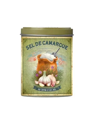 Sůl z CamargueSůl v plechovce s tymiánem a česnekem, 120 g Sleva