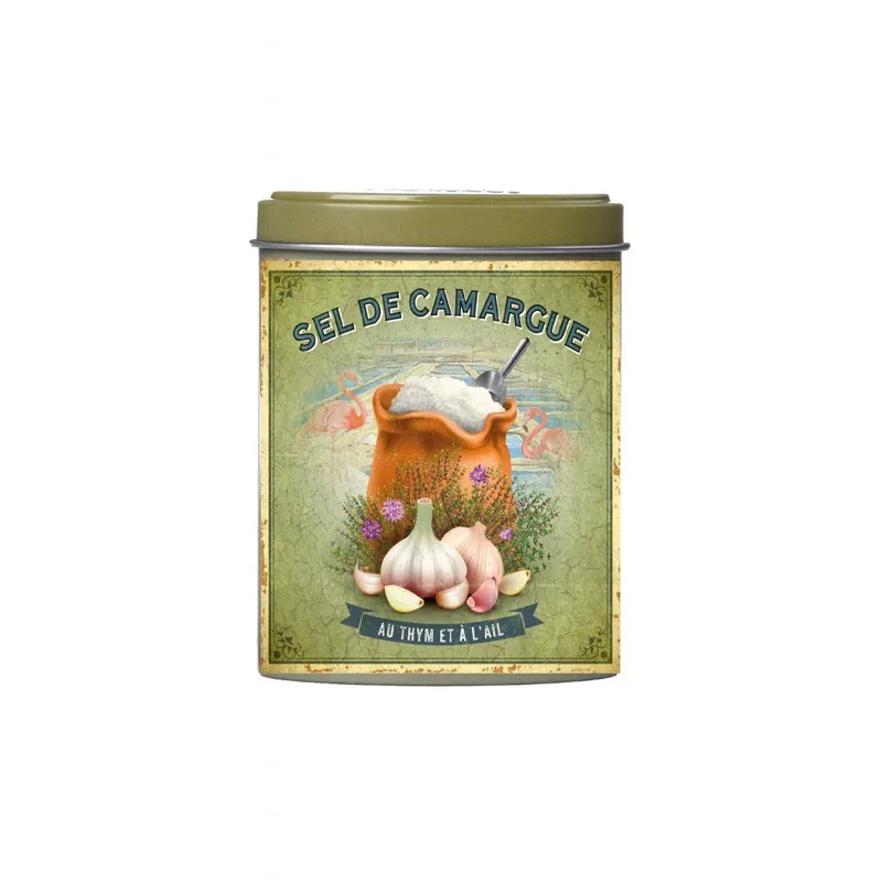 Sůl z CamargueSůl v plechovce s tymiánem a česnekem, 120 g Sleva