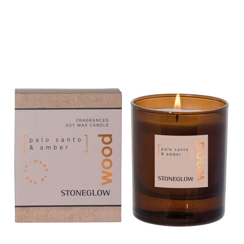 Wood - Palo Santo & AmberVonná svíčka, 160 g Horká Nabídka