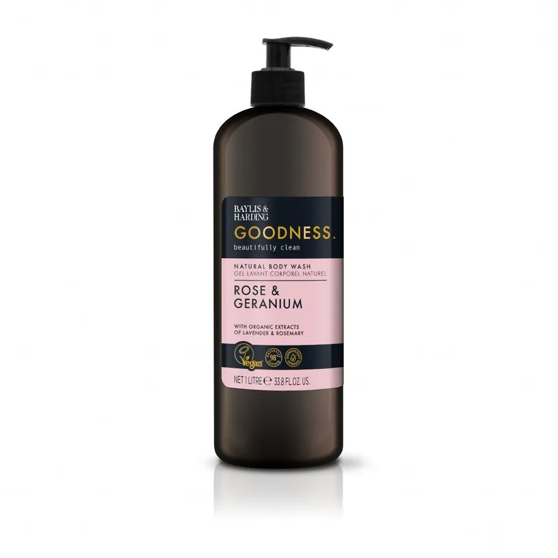 Goodness - Růže & GeraniumSprchový gel, 1000 ml Přímo Od Výrobce