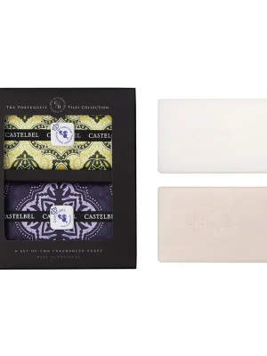 Tiles Lavender Chamomile + Rhubarb & BlackcurrantSada tuhých mýdel, 2x200 g Výprodej