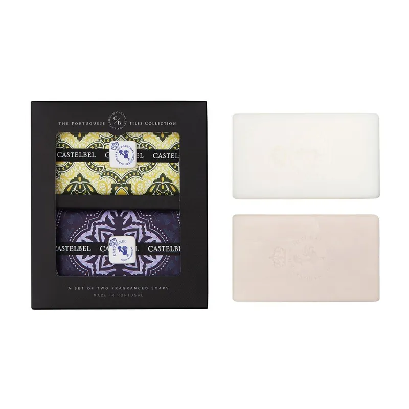 Tiles Lavender Chamomile + Rhubarb & BlackcurrantSada tuhých mýdel, 2x200 g Výprodej