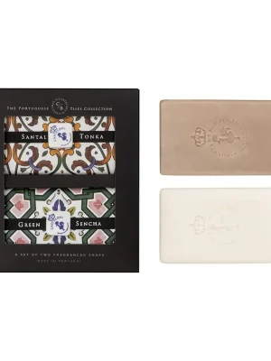 Bezpečná Platba Tiles Santal Tonka + Green SenchaSada tuhých mýdel, 2x200 g