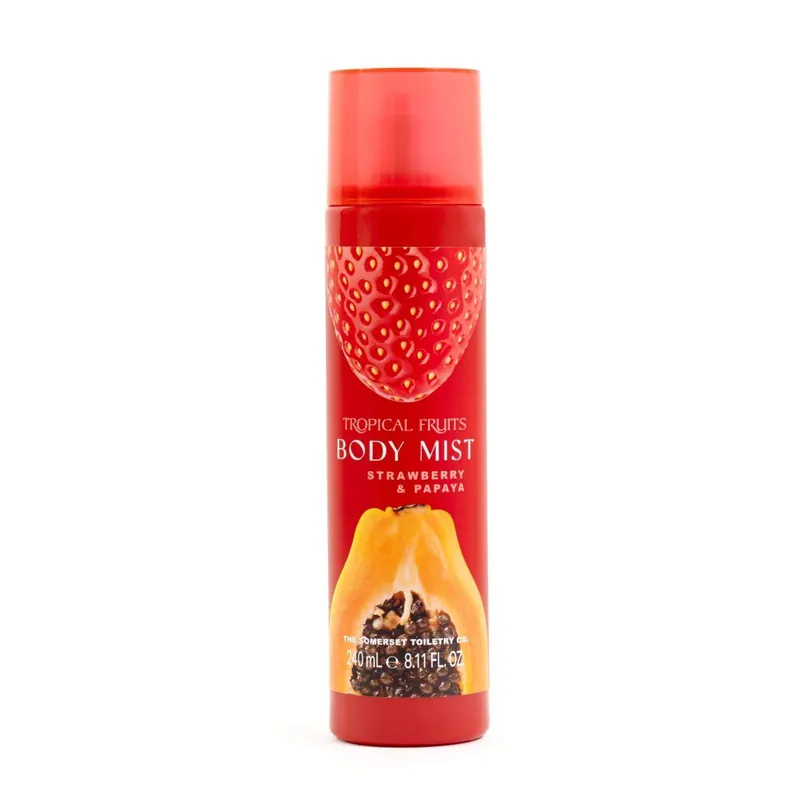 Tropical Fruits – Jahoda & PapájaTělová mlha, 240 ml Akční Cena