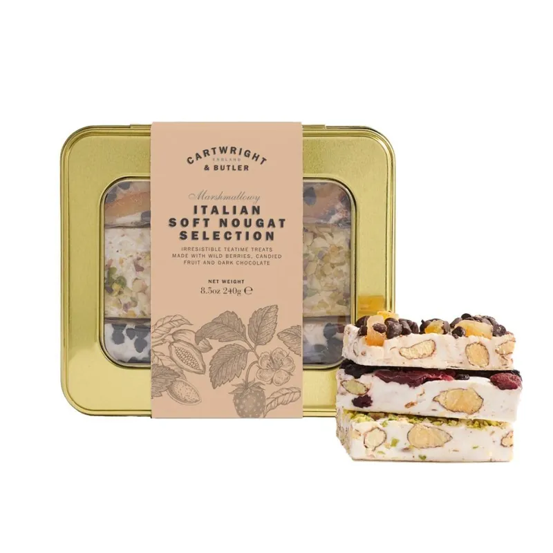 Nejlepší Volba Italian Soft Nougat SelectionNugátové mandlové tyčinky v plechové dóze, 240 g