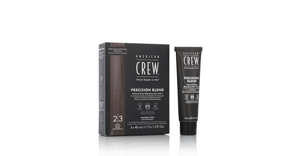 Autentický American Crew CLASSIC: PRECISION BLEND Natural Gray Coverage 2-3 Dark 3 x 40 ml