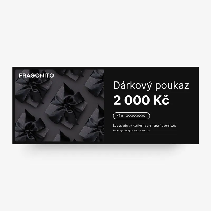 Výprodej Dárkový poukaz v hodnotě 2000 Kč Černýv elektronické podobě