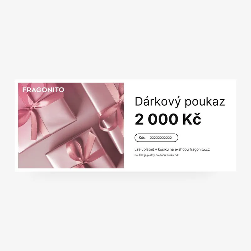 Nakupujte Hned Dárkový poukaz v hodnotě 2000 Kč Růžovýv elektronické podobě