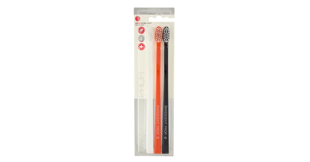 Swissdent Gentle Extra-Soft zubní kartáčky (černý, oranžový, bílý) 3 ks Omezená Nabídka