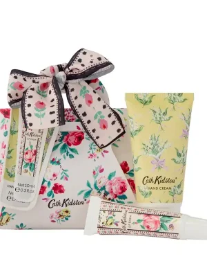 Časově Omezené Cath Kidston Wild Flowers Wild WomenSada krému na ruce a balzámu na rty v mini kabelce
