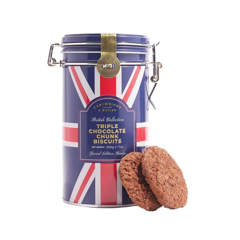 Nejlepší Volba British Collection - Sušenky se třemi druhy čokolády, v plechovceSušenky se třemi druhy čokolády, 200 g