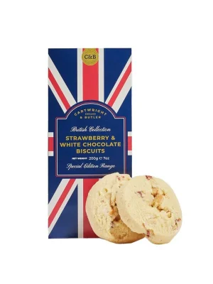 Top Prodej British Collection - Strawberry & White Chcocolate BiscuitsSušenky s kousky jahod a bílé čokolády, 200 g